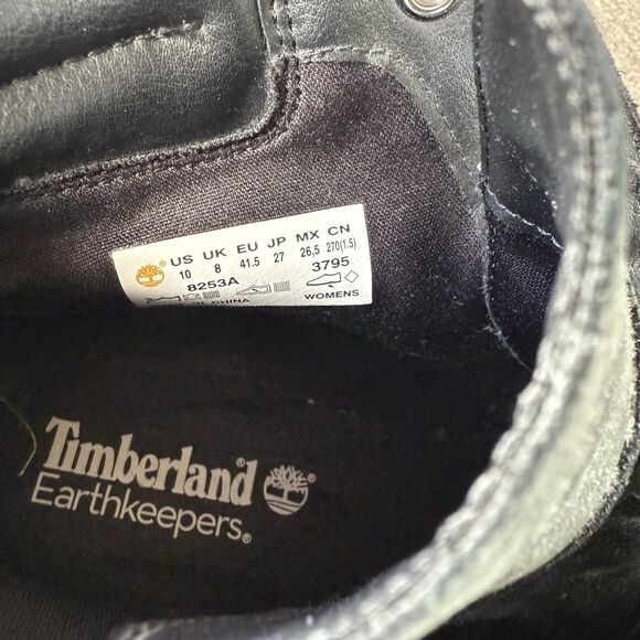 Timberland Boots Women's Amston Size 10 Wedge Heel Black Nubuck Lace Up Bootie - Picture 8 of 8